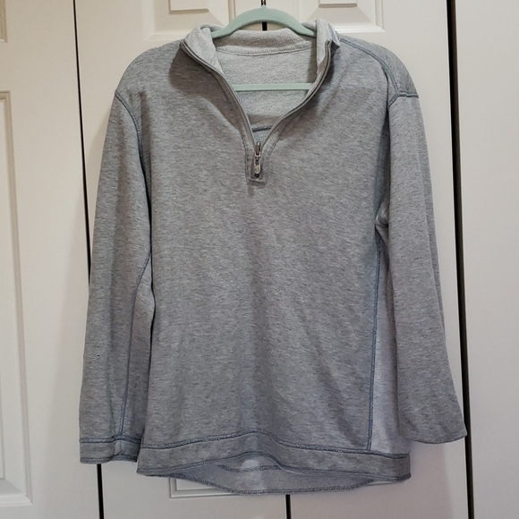 Reversible Gray Tommy Bahama Sweater with Quarter Zip - Picture 1 of 4